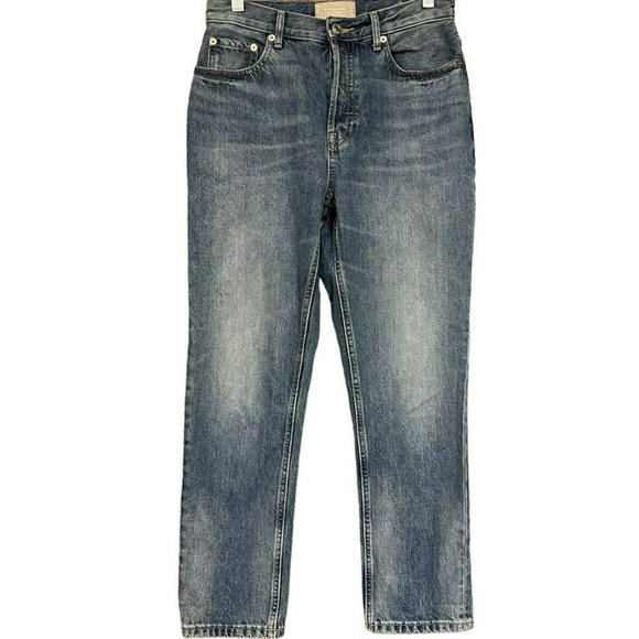 Everlane The 90's Cheeky Mid Wash Straight Leg High Rise Jeans Womens‎ 25 Crop - Picture 1 of 6